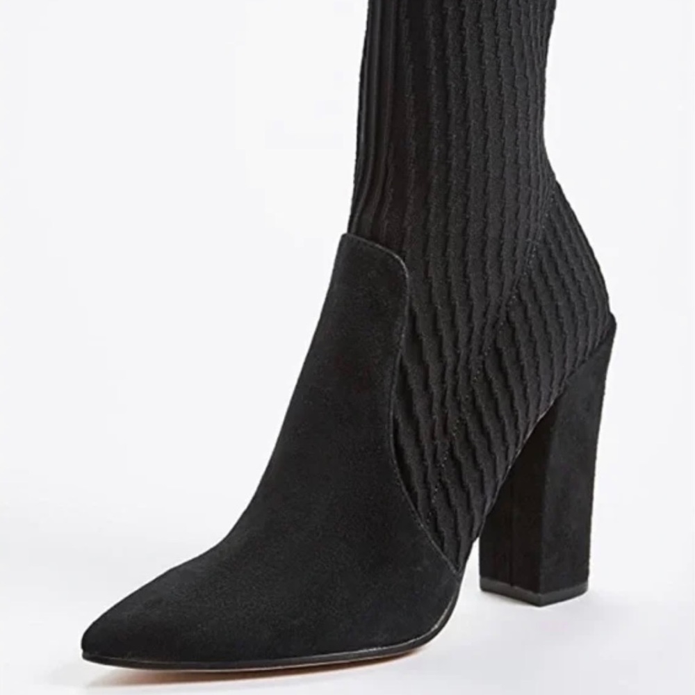 Dolce Vita Elon Sock Bootie Black Suede Size 7